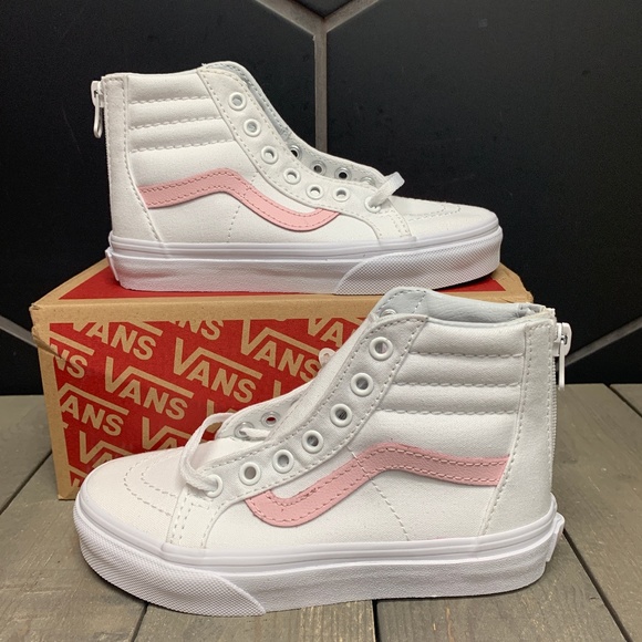 Vans Other - Kids Vans Sk8 Hi Zip White Pink Skate Sneakers